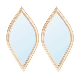 ZJMTOCYU Charming Small Decorative Mirror Set for Enhanced Wall Decor, Rustic Antique Gold Finish,