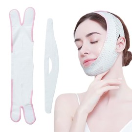 GJKLO Doppelkinn maske V Gesichtsmasken,Wiederverwendbare V-Linienmask,für Doppelkinn und schlaffe Gesichtshaut gesichtsmaske über nacht gesichtsstraffung(A)