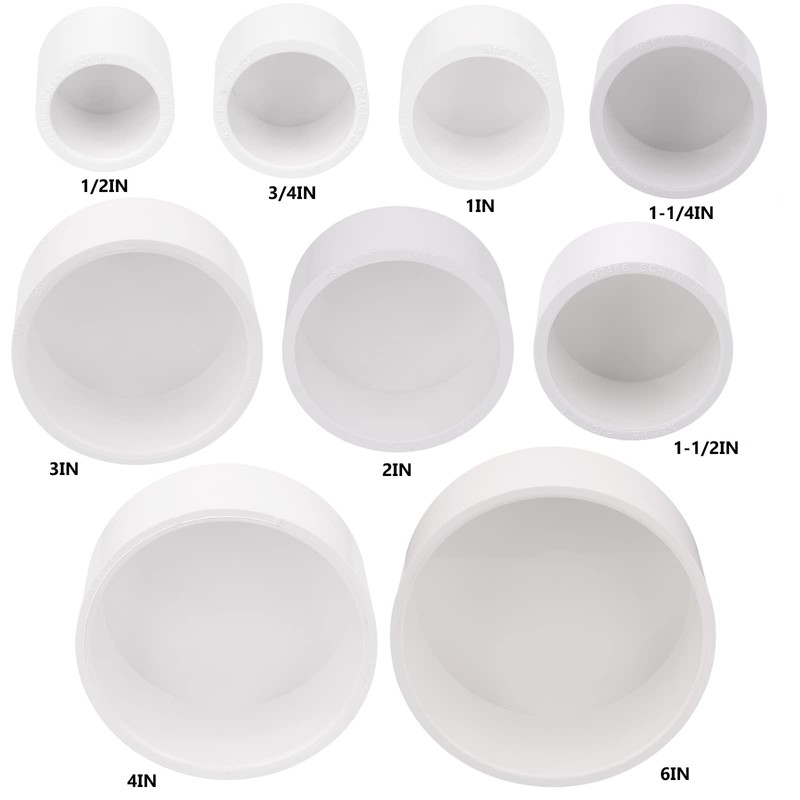 6" PVC Pipe End Cap Fitting Schedule 40 Furniture Grade