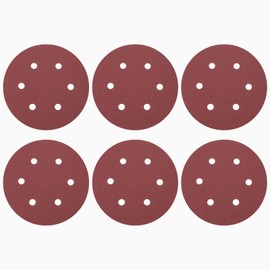 sourcing map 25 Pcs 150mm 6 Inch Sanding Disc 6 Hole 180 Grit Hook and Loop Sandpaper Random Orbital Sander Pads for Woodworking Automotive Metal