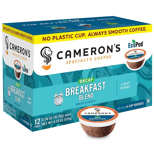 Cameron's Coffee Single Serve Pods, Decaf Breakfast Blend, 12 Count (Pack of 1)