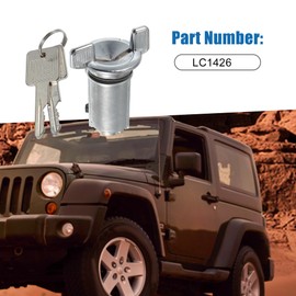 A ABSOPRO LC1426 Car Ignition Starter Switch Lock Cylinder W/Keys for Jeep Wrangler 1987-1995 for Jeep CJ7 1977-1987