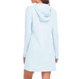 DAYOUNG Women's UPF 50+ UV Sun Protection Long Jacket Full Zip Hoodies Lightweight Hiking Long Sleeve Shirts Outdoor Performance with Pockets Y81-Light Blue-L