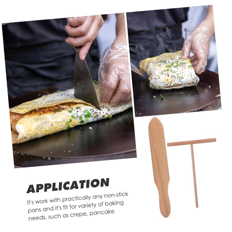 HAKIDZEL Handmade Bamboo Dragonfly Wooden Rake Pancake Crepe Spreader Spatula