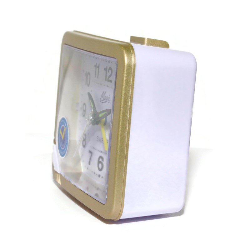 Atlanta Wecker ohne Ticken mit Licht Obenabsteller Quarz Eckig -