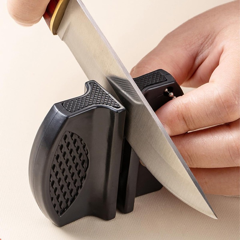 Laroal 4PCS Portable Double-Sided Sharpener Mini Kitchen Sharpener, for Family,