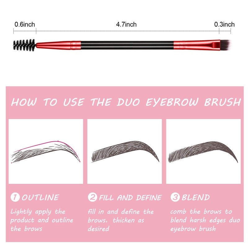 6 brochas de cejas para cejas en ángulo y cepillo