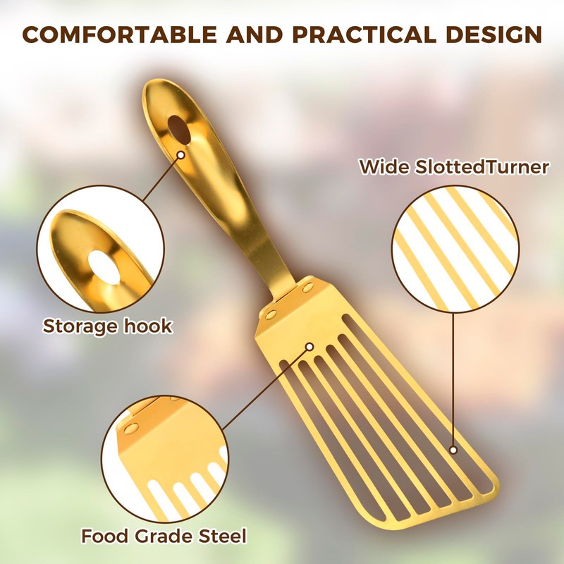 Snailhouse Slotted Spatula, Stainless Steel Metal High Heat Cooking Fish