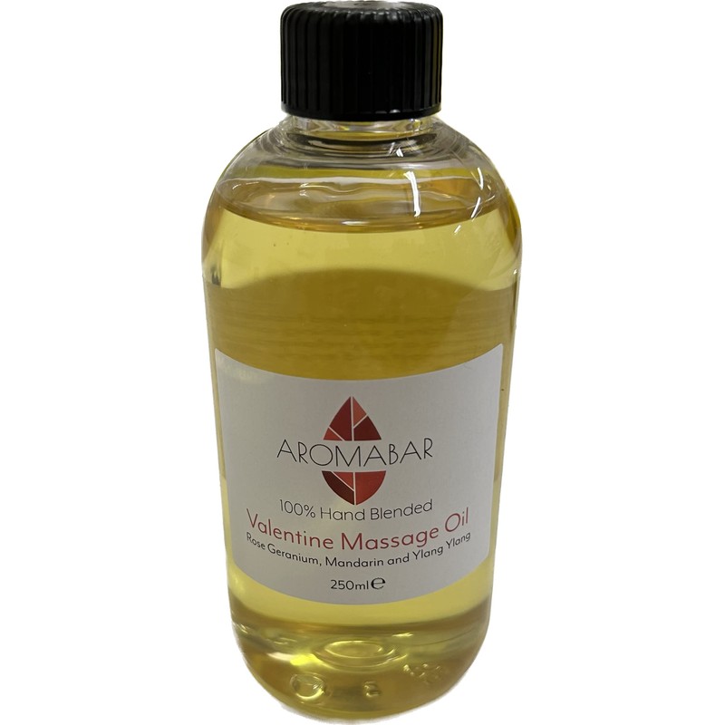 Valentine Massage Oil 250ml with Pump Dispenser (Rose Geranium, Ylang