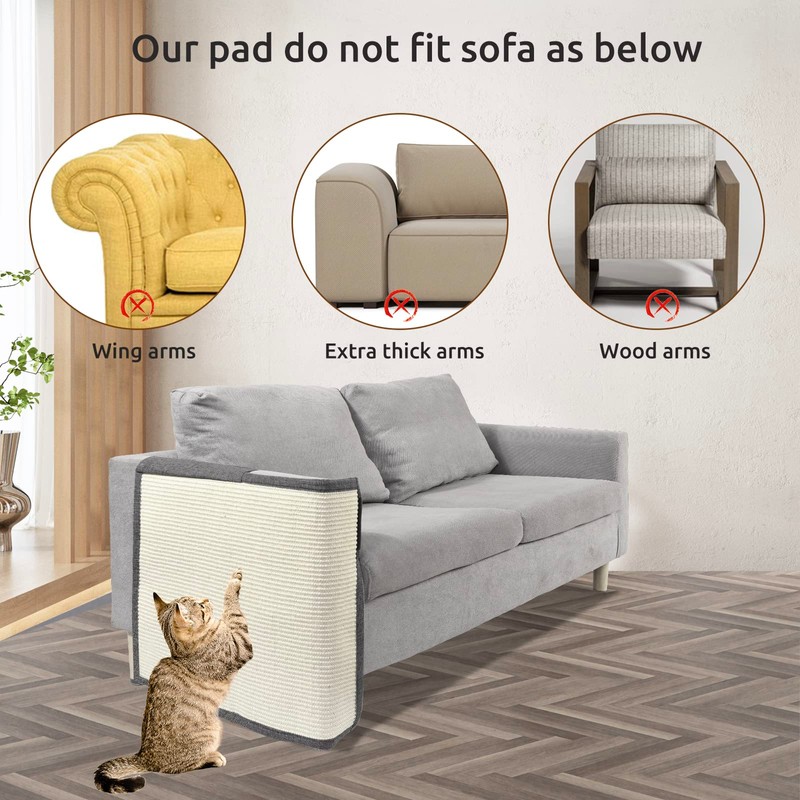 Cat Scratch Sofa Protector,Cat Scratching Couch Protector with 19.7''L*23.6''W Natural