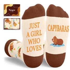 HAPPYPOP Capybara Gifts for Women - Funny Capybara Socks for Teen Girls, Animal Gifts Stocking Stuffers