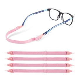 lvvfit Kids Glasses straps-Adjustable Glasse Strap Sports eyeglasses Straps Sunglasses Straps for Kids Toddler Boys Girls, 4pcs Pink, Small