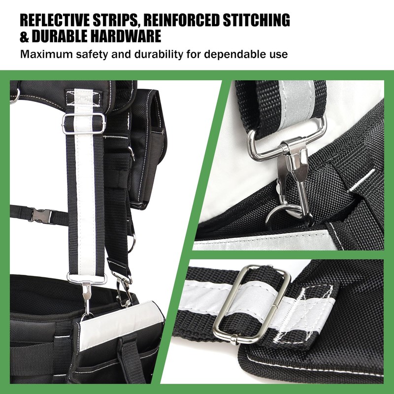 Tool Belt with Suspenders for Men, Heavy Duty Construction Tool