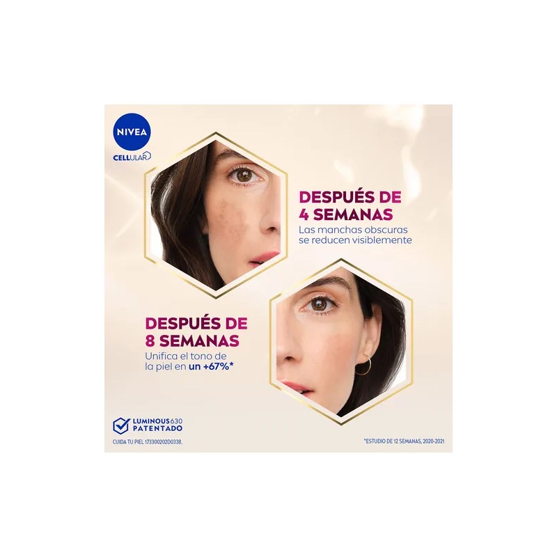 Nivea Cellular Luminous630 Fluido con Color Antimanchas Día/Noche, 40 ml