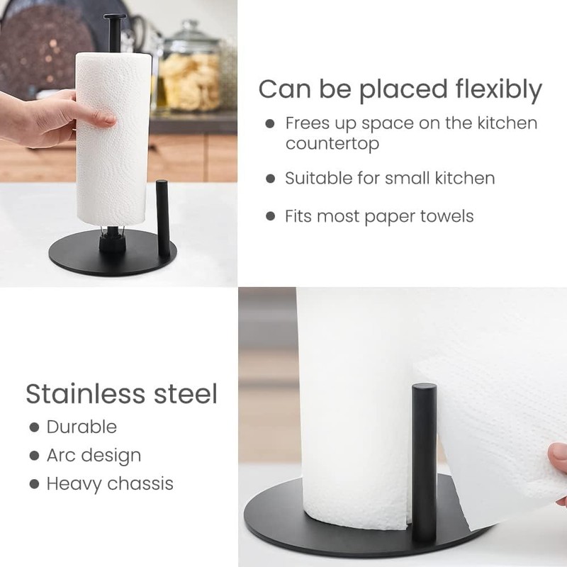 Paper Towel Holder Countertop Stainless Steel Paper Towel Dispenser Standing
