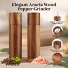 2 Pack Acacia Wood Salt and Pepper Grinder Set with