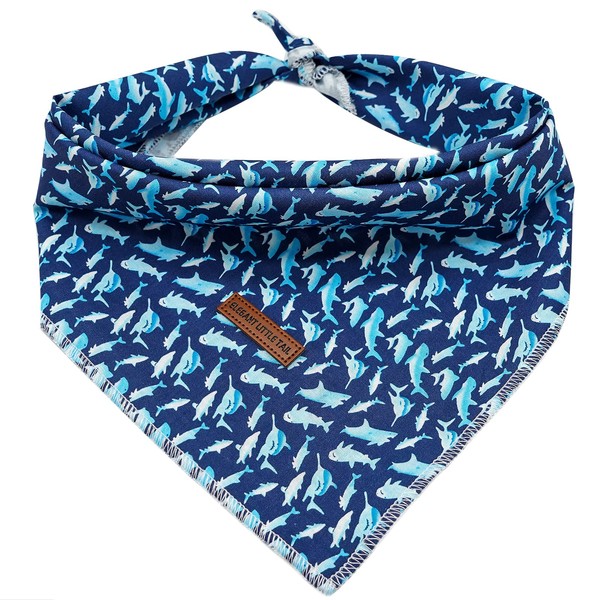 Elegant little tail Dog Bandana, Shark Print Pet Birthday Gift