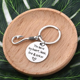 Fishing Gifts Keychain for Men Husband Boyfriend Anniversary Valentines Gifts for Fisherman Fishing Birthday Gifts for Couples Fisherman Gifts for Fishing Lovers Husband Boyfriend Fishing Keyring Gift
