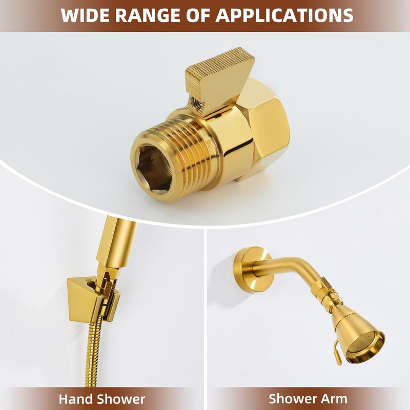 Angle Simple Shower Flow Control Valve, Brass Water Shut Off