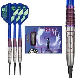 Target Japan Rising Sun G9 95% Tungsten K-Flex NO5 Soft Tip Dart Set, 22G | Rising Sun G9 K-Flex No.6 Shape Flights and Shafts, Black No.5 (Rising Sun G9)