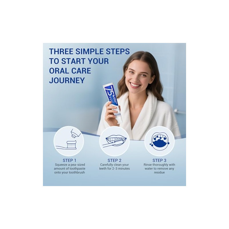 Hydroxyapatite Toothpaste, 7.5% Nano HA, Fluoride Free Fresh Mint Formula