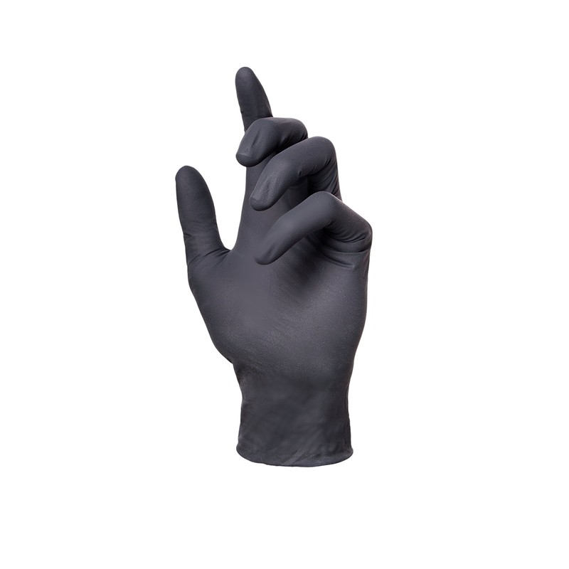 Panthera Powder Free Latex Examination Tattoo Gloves, X-Large, Black, 90-Piece