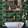 Neukids 27pcs Green Emerald Marble Tile Stickers, Peel and Stick