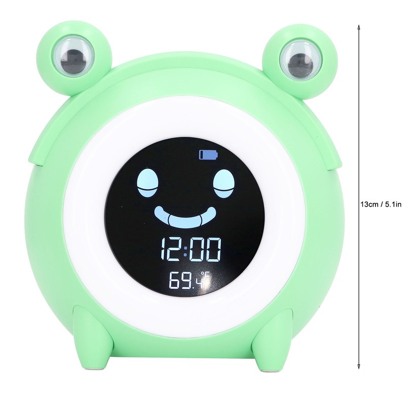 Kids Alarm Clock Cartoon Animal Shaped Gentle Music Night Light