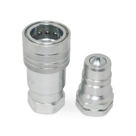 Summit Hydraulics 1” Agricultural Hydraulic Quick Connect Pioneer Style Coupler Set, ISO 5675, 1” NPT Thread