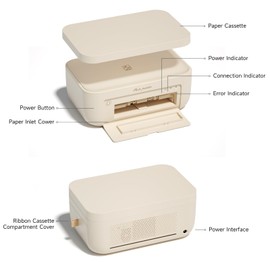 HPRT HPRT Desktop Photo Printer 4x6 with 108 Sheet Photo Paper& 2 Ribbon, Instant Picture Printer for iPhone, Smartphone, Thermal Dye Sublimation, WI-Fi Connnecting, Home Use, Beige