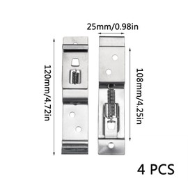4Pcs Trailer Number Plate Holder Stainless Steel License Plate Bracket Spring Loaded Number Plate Clips Holders for Trailers trucks Caravans Plate Fixings