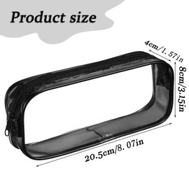 SHANGFENG 2PCS Clear Pencil Case Waterproof Pen Bag See Through Pencil Case Travel Luggage Pouch Make Up Cosmetic Bag for Stationery Toiletries Travel and Office Supplies