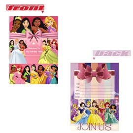 16pcs Princess Invitation Cards,Princess Birthday Party Supplies,Princess Birthday Invitation Cards for Girls.