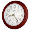 JUSTIME 14-inches Oak Solid Wood Luminous Wall Clocks, Silent Sweep