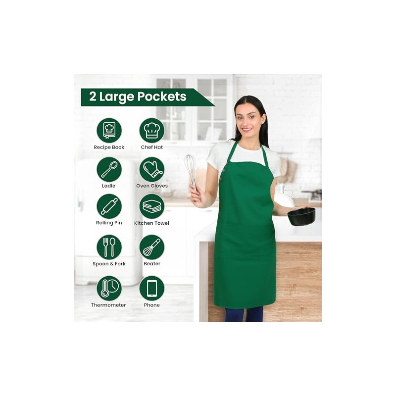 Delantal de cocina de algodón resistente a las gotas de