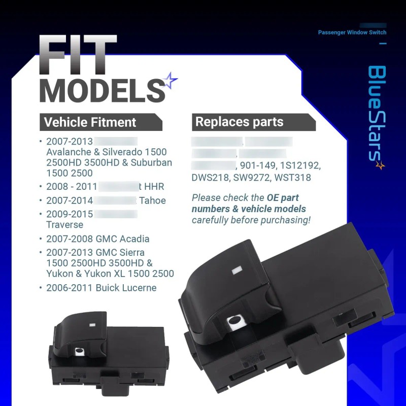 Interruptor De Ventana Eléctrica Chevy Avalanche Silverado T