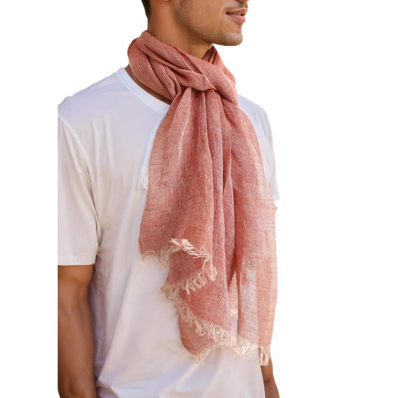 Prettystern Unisex Mottled Plain Long Lightweight Summer Linen Scarf, T87