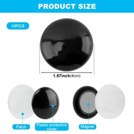 HONUTIGE 10 Pcs Shower Curtain Weights, Heavy Duty Round Magnets Magnetic Shower Curtain Clips, Keep Curtain Liner Closed to Wall, Shower Magnets Strong Magnetic for Drapery, Tablecloth, Flag (Black)