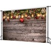 Dudaacvt 7x5ft Christmas Backdrop Rustic Christmas Wooden Wall Photography Backdrop