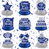 9Pcs Retirement Honeycomb Centerpieces Navy Blue & Silver - Happy