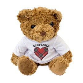 NEW - Scotland Tartan Heart Teddy Bear - I Love Scotland - Gift Present