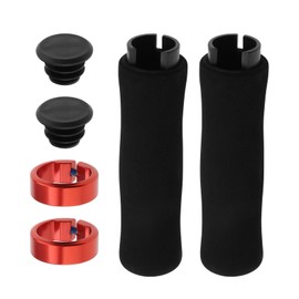 EMSea 1 Pair Foam Handlebar Grips Single Lock Bicycle Handlebar Grips Suitable for Handlebar Diameter 22 mm Bicycle Mountain Bike Grip (Red)