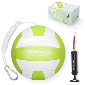 Trymaker Tetherball Ball and Rope, Tether Ball Soft, Tether Balls and Rope Set with Pump for Adults Backyard Outdoors