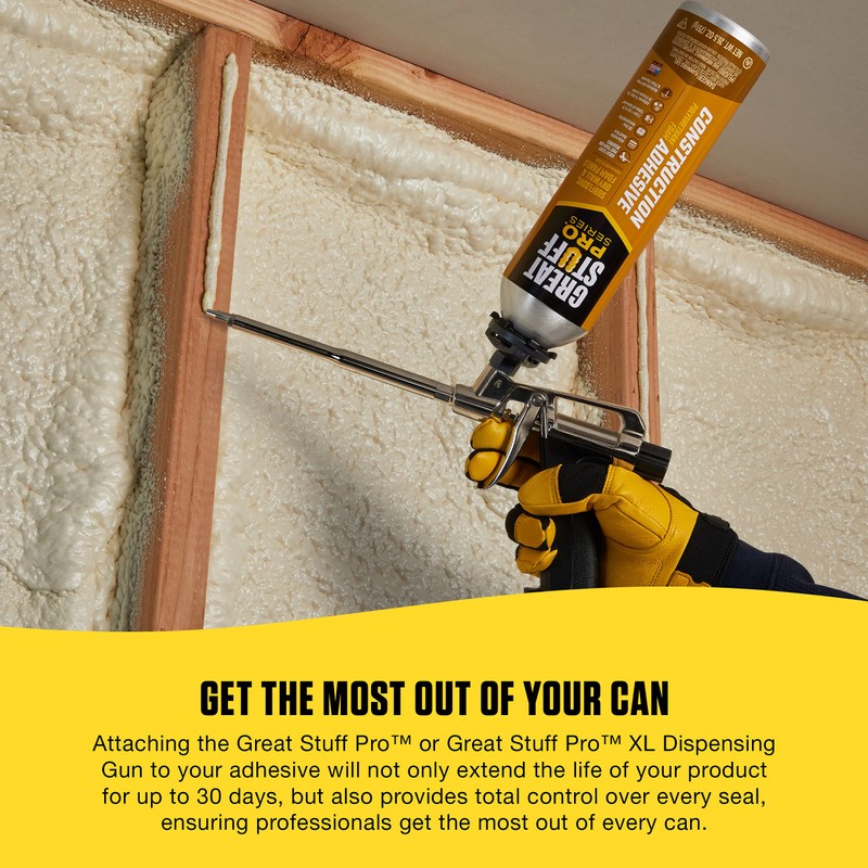 Great Stuff 343087 PRO 26.5-Ounce Construction Adhesive, Each, Cream, 26.5