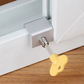 Easy Balcony Window Lock - Dad's Hand Window Lock for Inner Doors Fall Prevention (Double Lock) 4ea