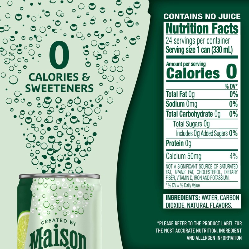 Maison Perrier Forever Lime Flavored Sparkling Water, 11.15 Fl Oz
