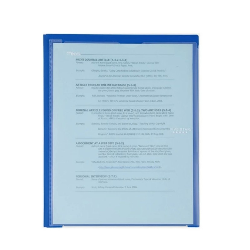 Five Star Customizable Plastic Folder 2 Pocket - Color Will