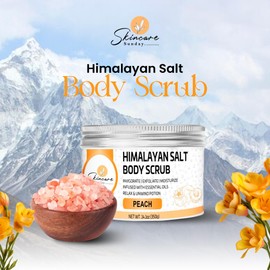 Skincare Sunday Himalayan Salt Body Scrub - | Invigorate | Exfoliate | Moisturize - relax & uniwnd potion (Pack of 3, Peach)