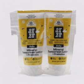 Hello Bello SPF 55+ Baby Mineral Sunscreen Lotion w/ Prebiotics 3 fl oz 2 Pack