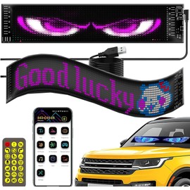 Devil Eyes Light for Cars, Colorful Eye Lamp Soft Screen for Car Windows, Large Programmable Flexible LED Screen, DIY Car Dynamic LED Smart Colorful Eye Lamp Soft Screen(4.7 * 23.4in)